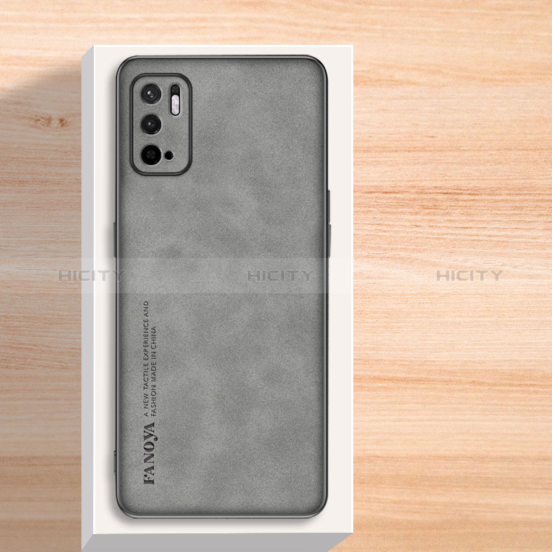 Coque Luxe Cuir Housse Etui S02 pour Xiaomi Redmi Note 10T 5G Gris Plus