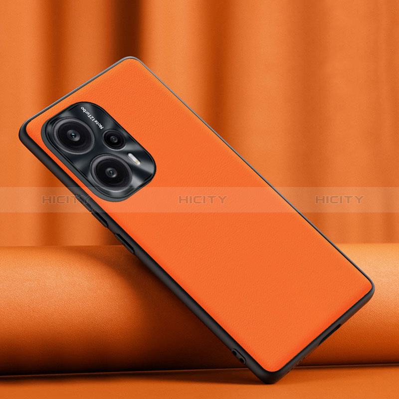 Coque Luxe Cuir Housse Etui S02 pour Xiaomi Redmi Note 12 Turbo 5G Orange Plus