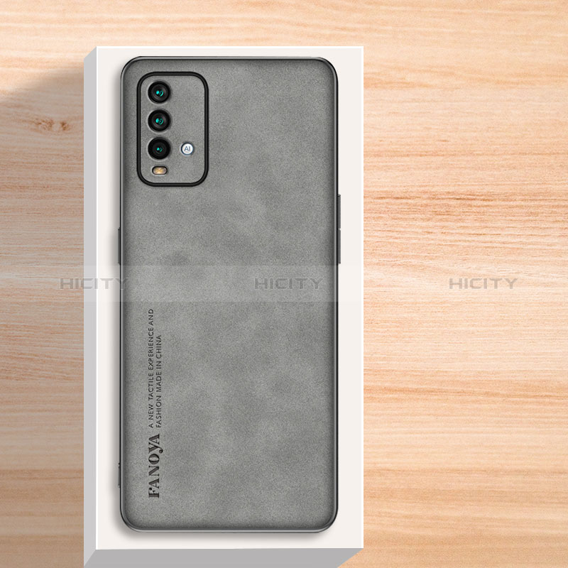 Coque Luxe Cuir Housse Etui S02 pour Xiaomi Redmi Note 9 4G Gris Plus