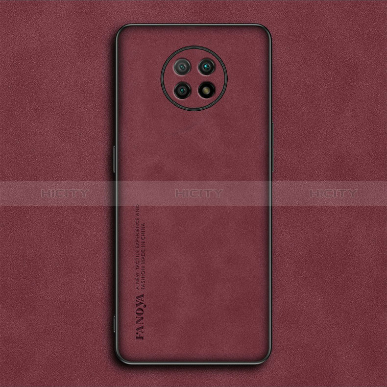 Coque Luxe Cuir Housse Etui S02 pour Xiaomi Redmi Note 9 5G Rouge Plus