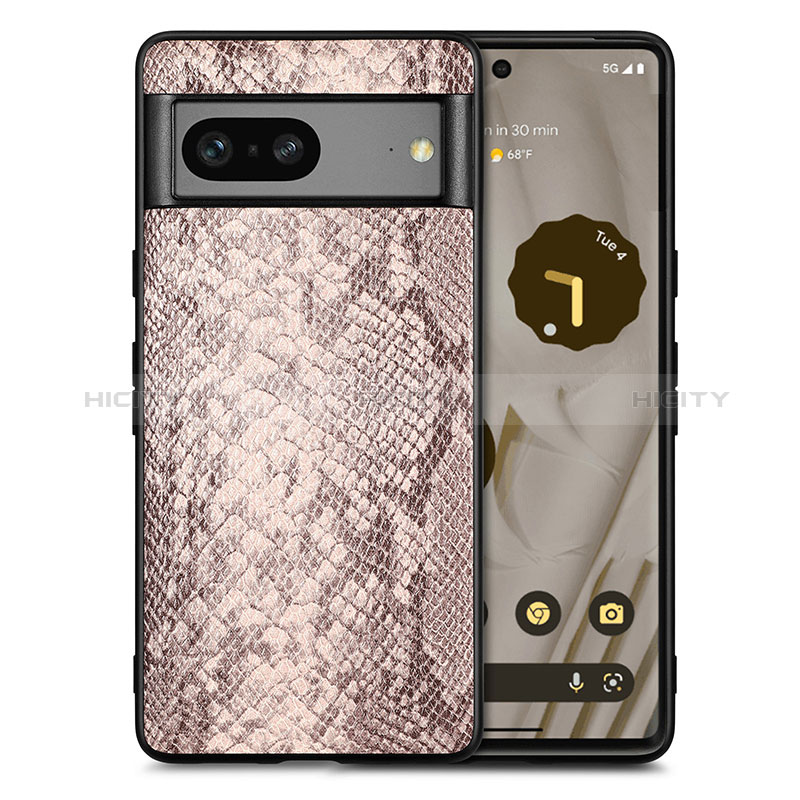 Coque Luxe Cuir Housse Etui S02D pour Google Pixel 7 5G Gris Plus