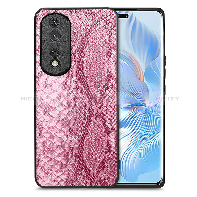 Coque Luxe Cuir Housse Etui S02D pour Huawei Honor 80 Pro 5G Rose Plus