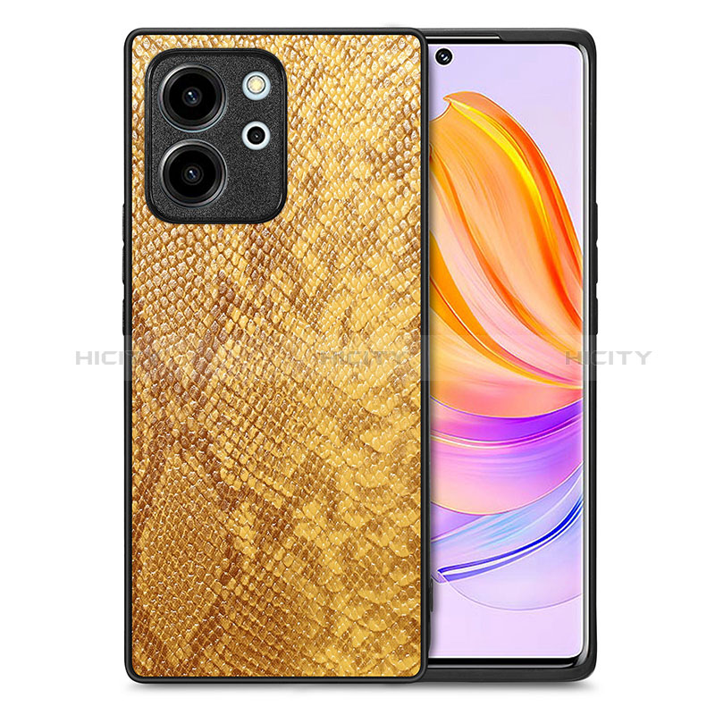 Coque Luxe Cuir Housse Etui S02D pour Huawei Honor 80 SE 5G Jaune Plus