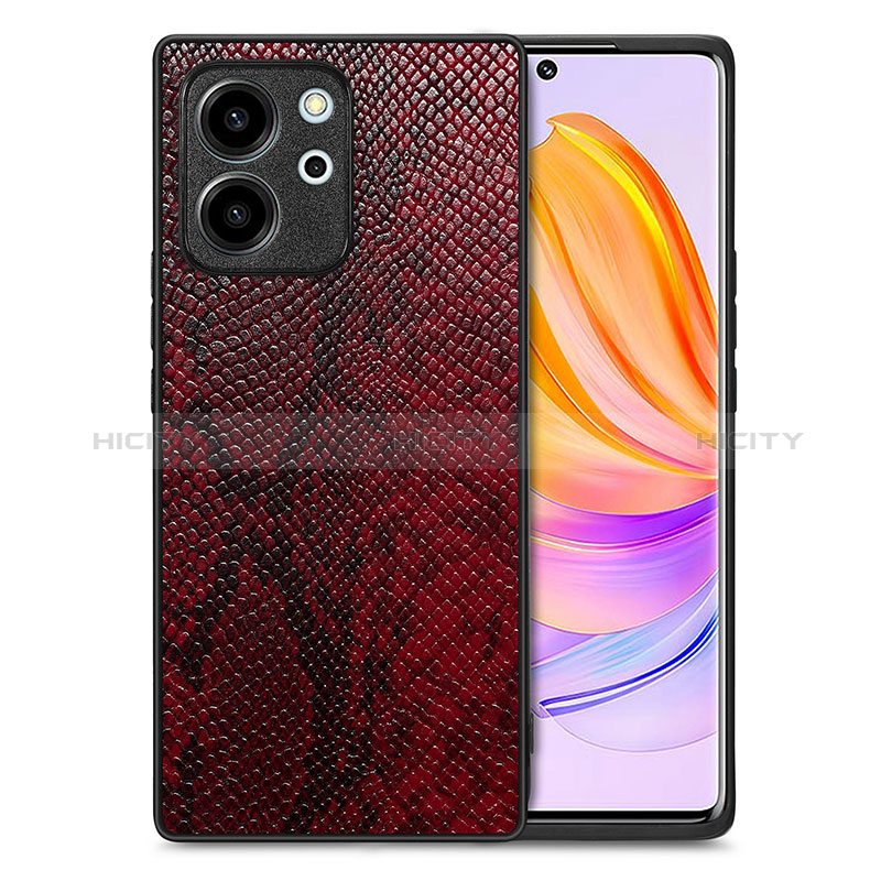 Coque Luxe Cuir Housse Etui S02D pour Huawei Honor 80 SE 5G Rouge Plus