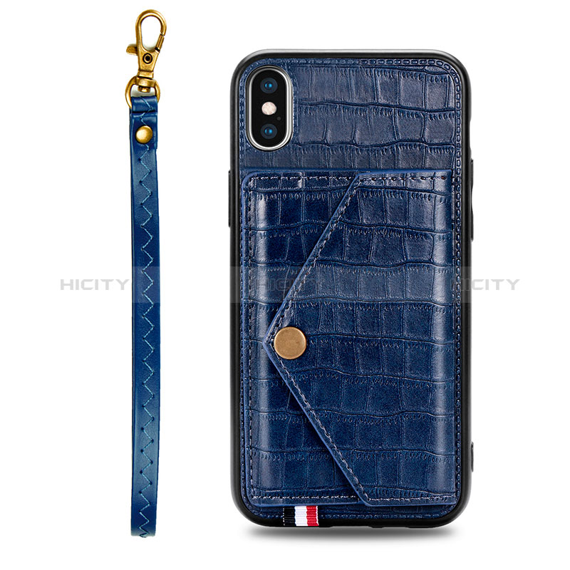 Coque Luxe Cuir Housse Etui S02D pour Samsung Galaxy A11 Bleu Plus