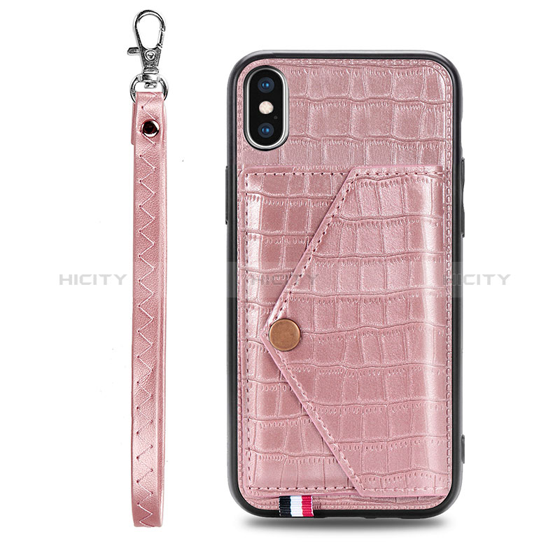 Coque Luxe Cuir Housse Etui S02D pour Samsung Galaxy A11 Or Rose Plus