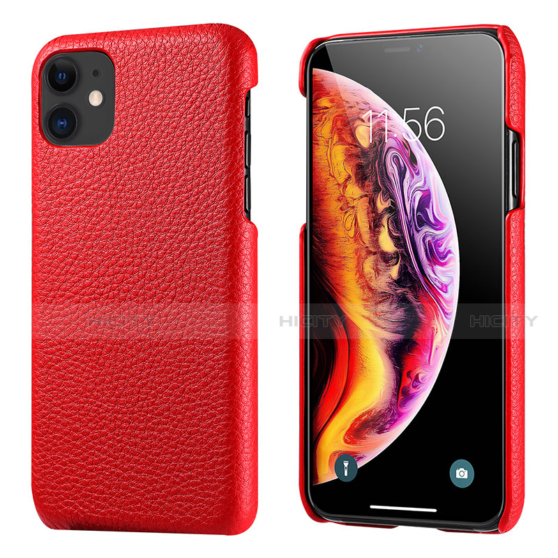 Coque Luxe Cuir Housse Etui S03 pour Apple iPhone 11 Rouge Plus