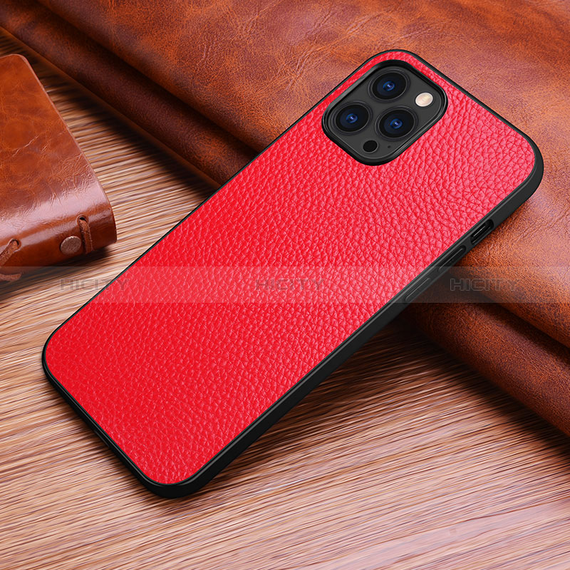 Coque Luxe Cuir Housse Etui S03 pour Apple iPhone 14 Pro Max Rouge Plus