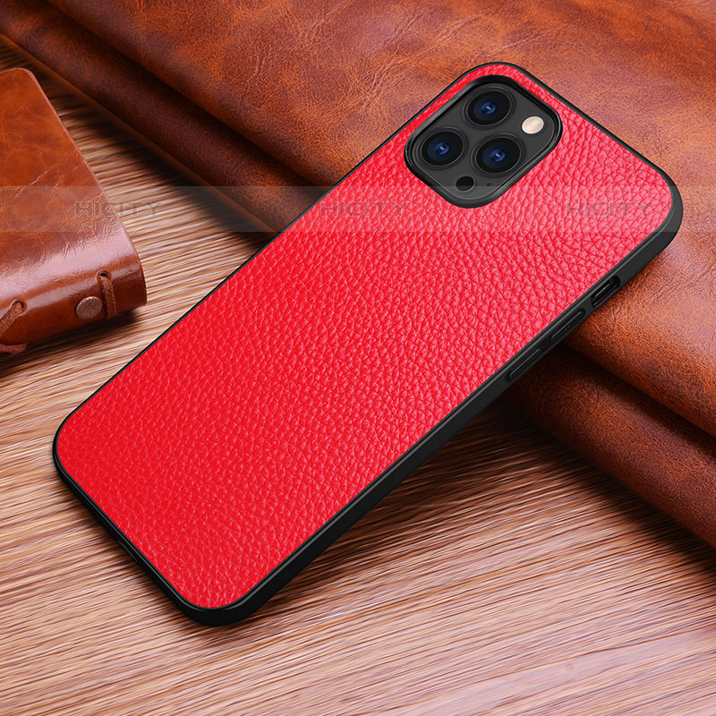 Coque Luxe Cuir Housse Etui S03 pour Apple iPhone 16 Pro Rouge Plus