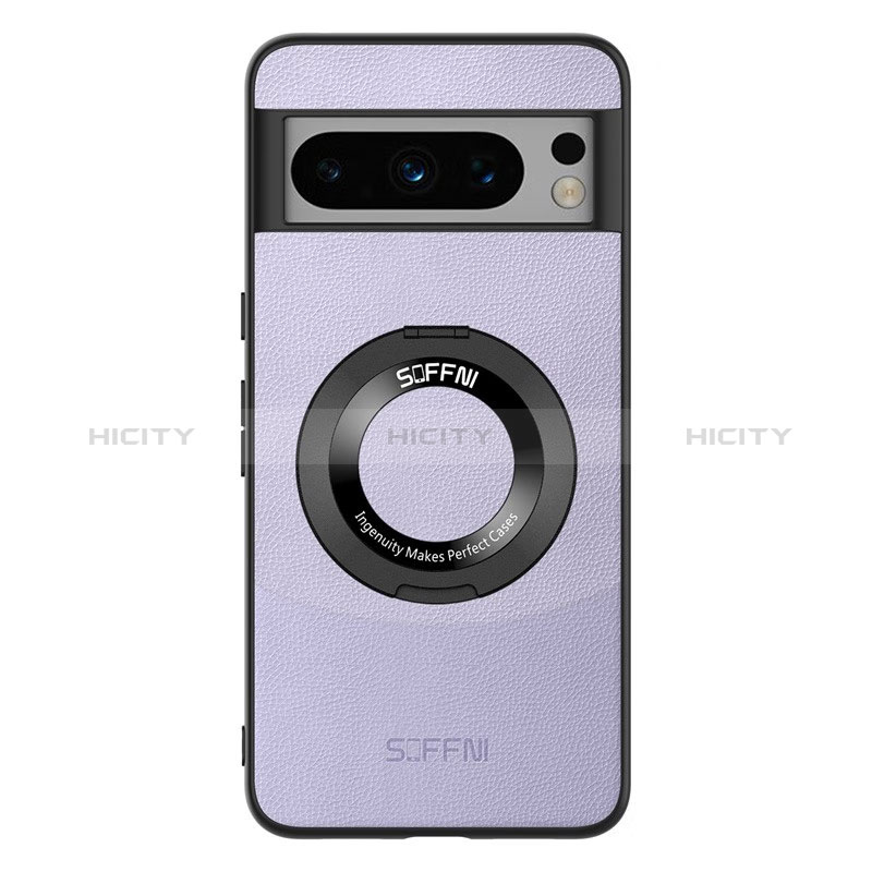 Coque Luxe Cuir Housse Etui S03 pour Google Pixel 8 Pro 5G Violet Plus