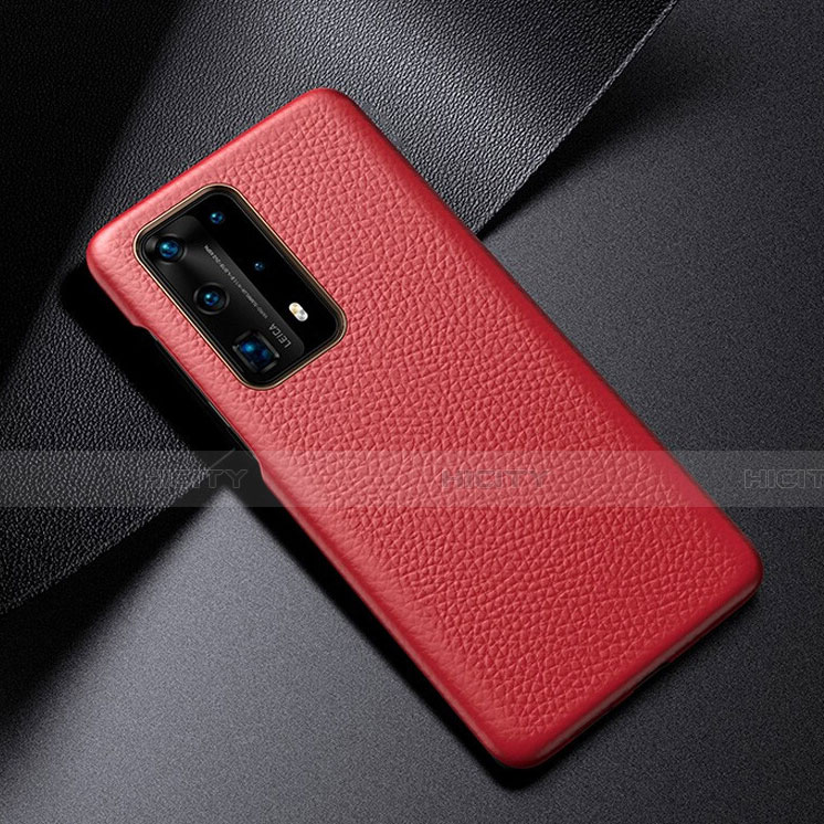 Coque Luxe Cuir Housse Etui S03 pour Huawei P40 Pro+ Plus Rouge Plus