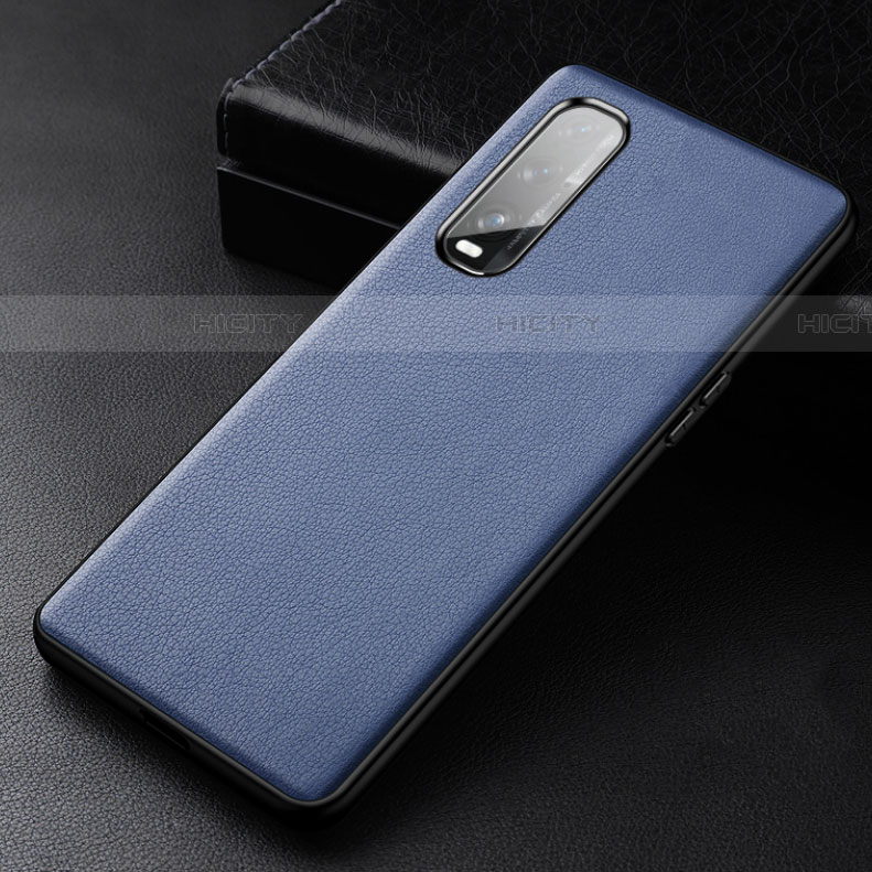 Coque Luxe Cuir Housse Etui S03 pour Oppo Find X2 Bleu Plus