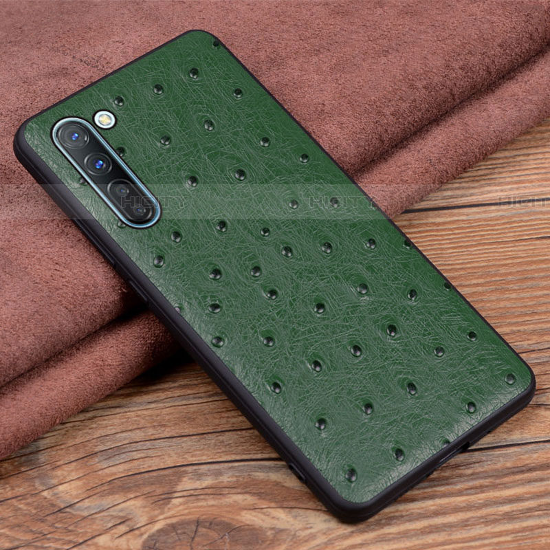 Coque Luxe Cuir Housse Etui S03 pour Oppo Find X2 Lite Vert Plus