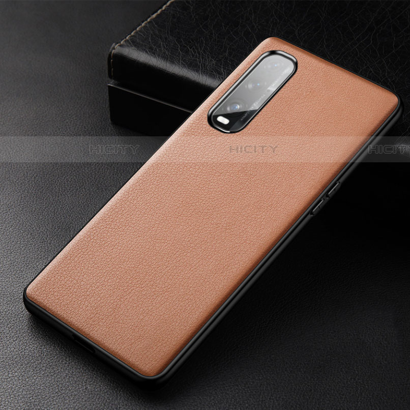 Coque Luxe Cuir Housse Etui S03 pour Oppo Find X2 Marron Plus