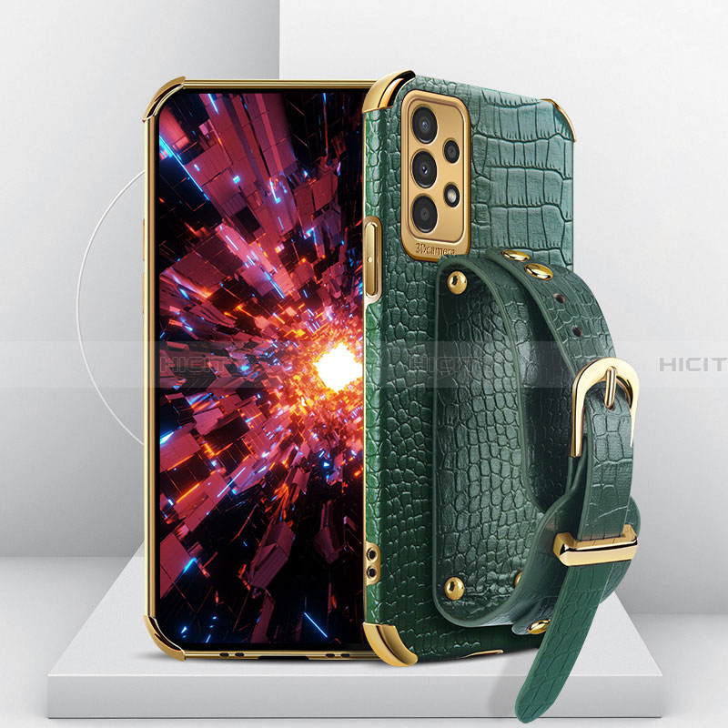 Coque Luxe Cuir Housse Etui S03 pour Samsung Galaxy A13 4G Vert Plus