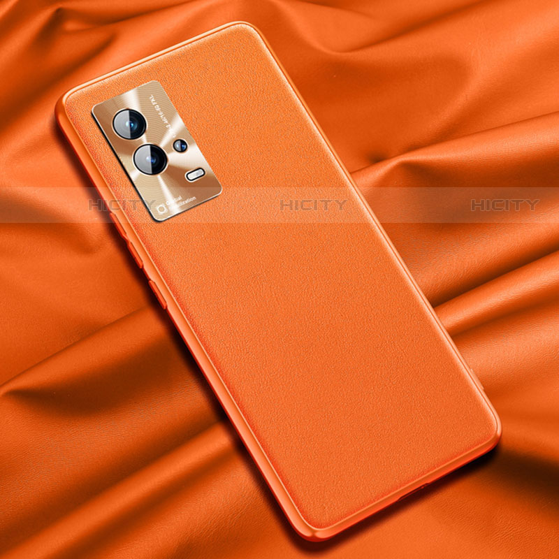 Coque Luxe Cuir Housse Etui S03 pour Vivo iQOO 8 Pro 5G Orange Plus