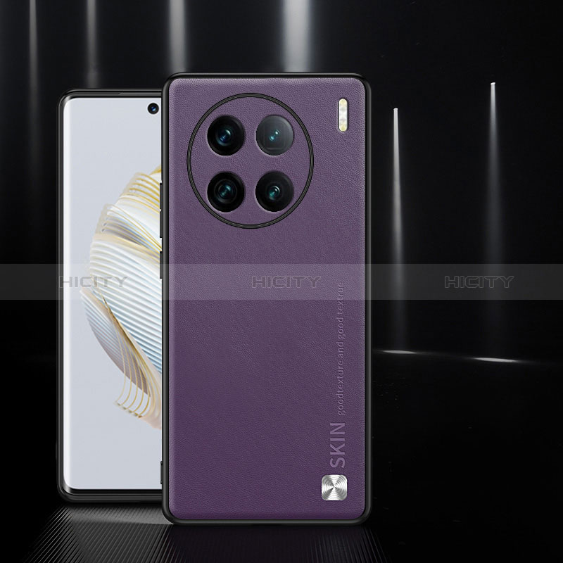 Coque Luxe Cuir Housse Etui S03 pour Vivo X90 Pro 5G Violet Plus