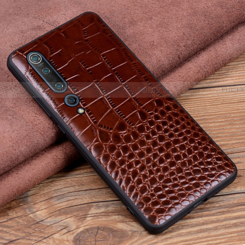 Coque Luxe Cuir Housse Etui S03 pour Xiaomi Mi 10 Marron Plus