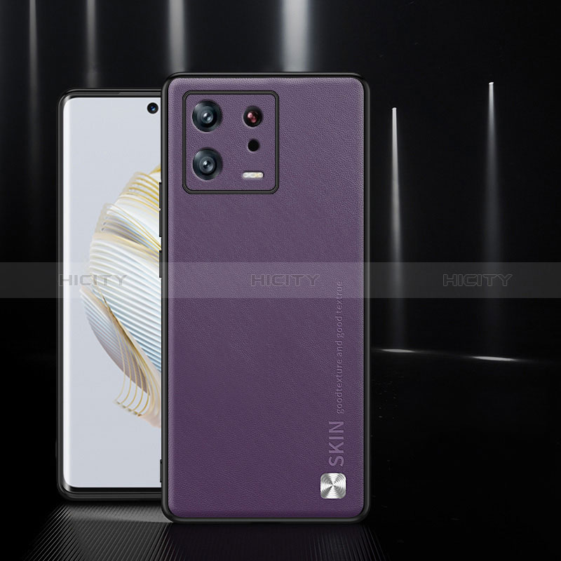 Coque Luxe Cuir Housse Etui S03 pour Xiaomi Mi 13 5G Violet Plus