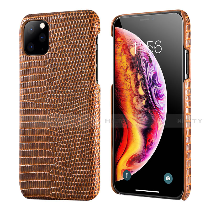 Coque Luxe Cuir Housse Etui S04 pour Apple iPhone 11 Pro Marron Plus