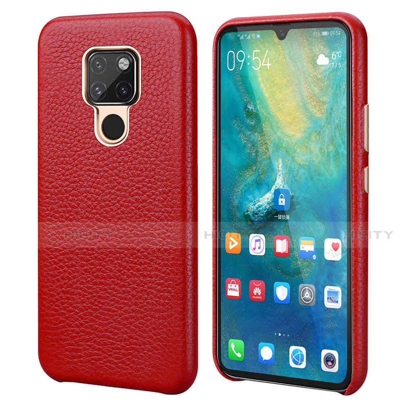 Coque Luxe Cuir Housse Etui S04 pour Huawei Mate 20 Rouge Plus