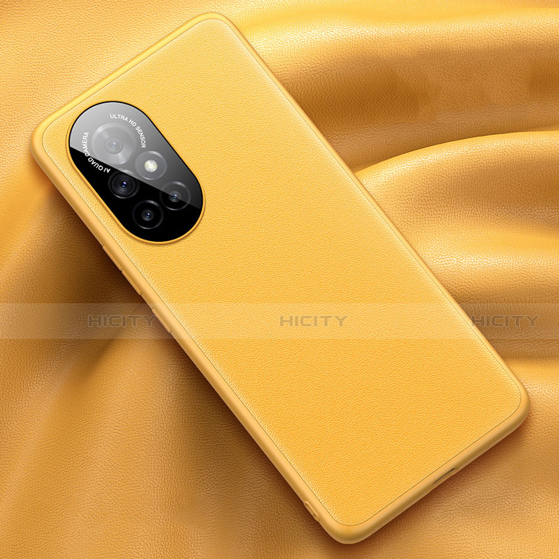 Coque Luxe Cuir Housse Etui S04 pour Huawei Nova 8 Pro 5G Jaune Plus