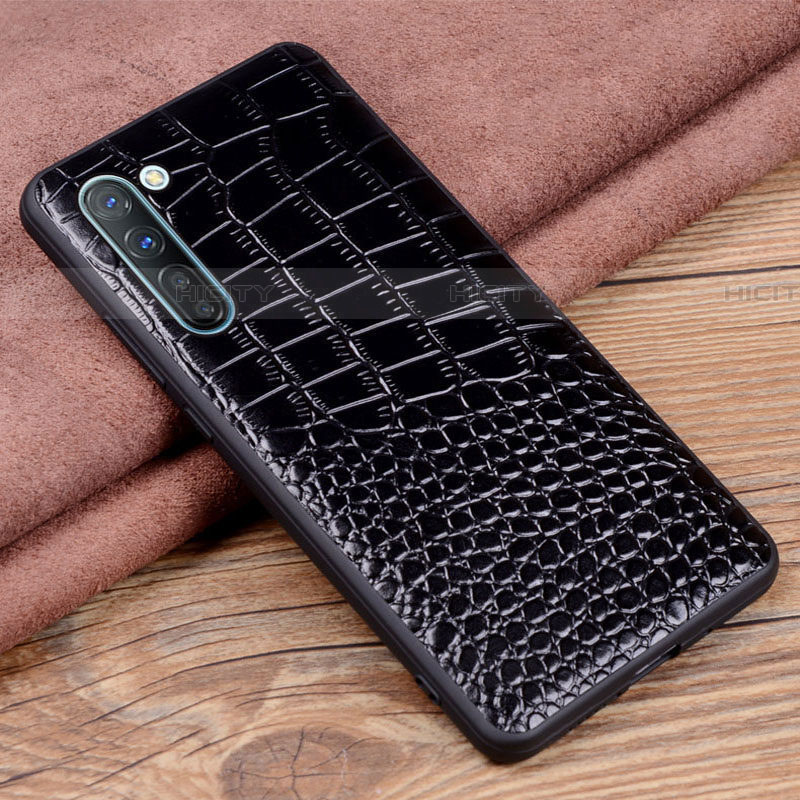 Coque Luxe Cuir Housse Etui S04 pour Oppo Reno3 Noir Plus