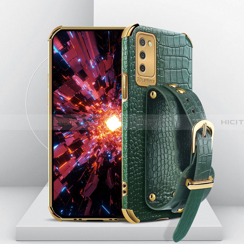 Coque Luxe Cuir Housse Etui S04 pour Samsung Galaxy F02S SM-E025F Vert Plus