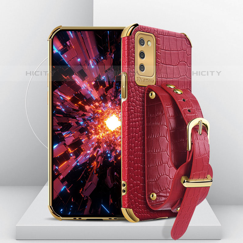 Coque Luxe Cuir Housse Etui S04 pour Samsung Galaxy M02s Rouge Plus