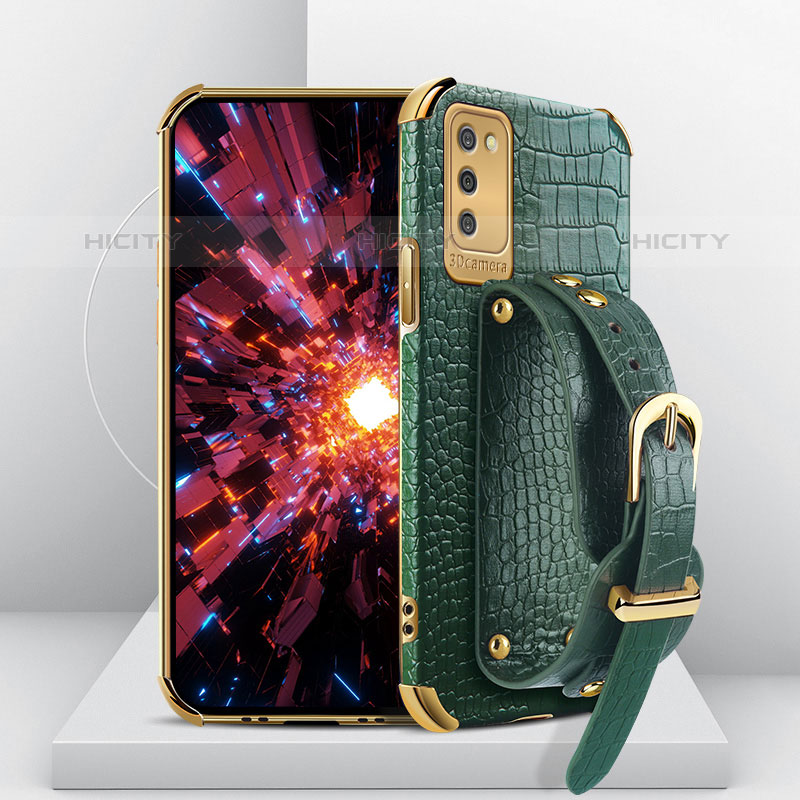 Coque Luxe Cuir Housse Etui S04 pour Samsung Galaxy M02s Vert Plus