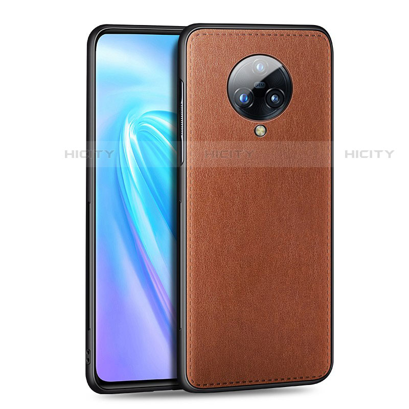 Coque Luxe Cuir Housse Etui S04 pour Vivo Nex 3 Marron Plus