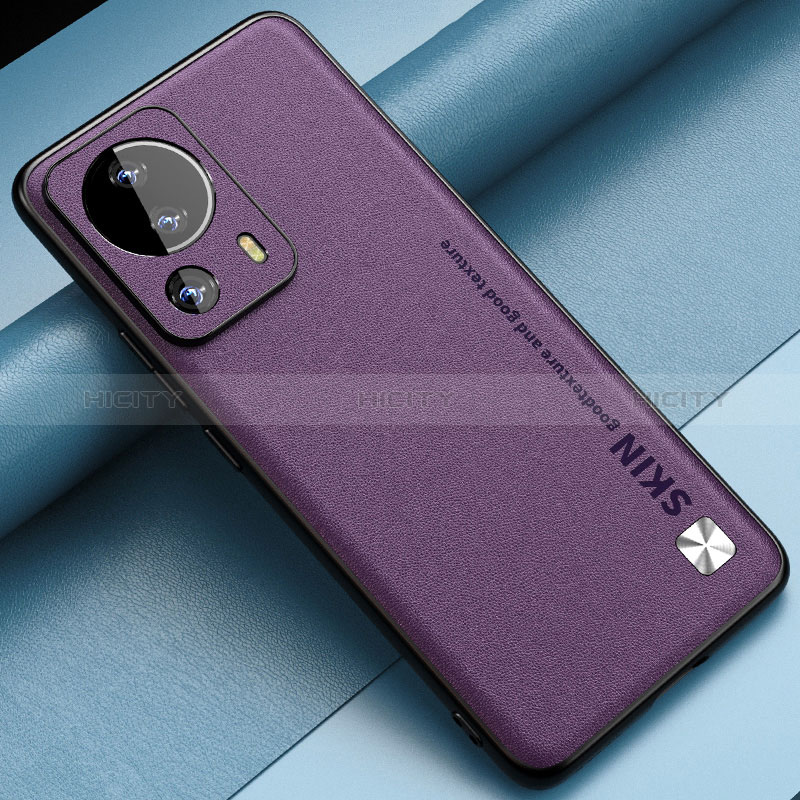 Coque Luxe Cuir Housse Etui S04 pour Xiaomi Civi 2 5G Violet Plus