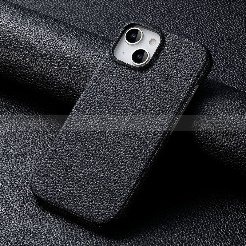 Coque Luxe Cuir Housse Etui S04D pour Apple iPhone 13 Noir Plus