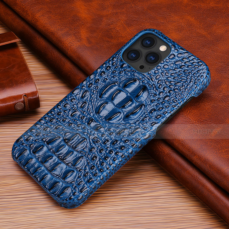 Coque Luxe Cuir Housse Etui S05 pour Apple iPhone 13 Pro Bleu Plus