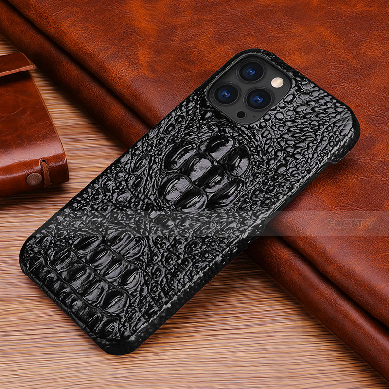 Coque Luxe Cuir Housse Etui S05 pour Apple iPhone 13 Pro Noir Plus