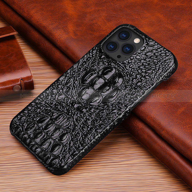 Coque Luxe Cuir Housse Etui S05 pour Apple iPhone 14 Pro Noir Plus