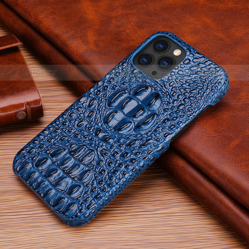 Coque Luxe Cuir Housse Etui S05 pour Apple iPhone 16 Pro Bleu Plus