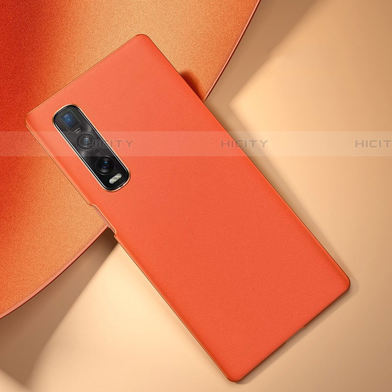 Coque Luxe Cuir Housse Etui S05 pour Oppo Find X2 Pro Orange Plus