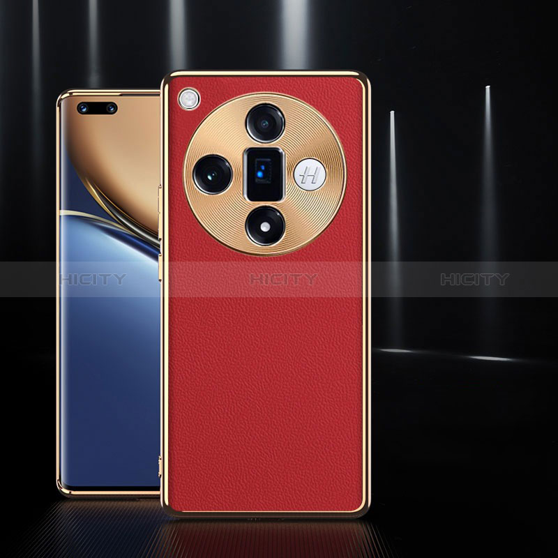 Coque Luxe Cuir Housse Etui S05 pour Oppo Find X7 Ultra 5G Rouge Plus