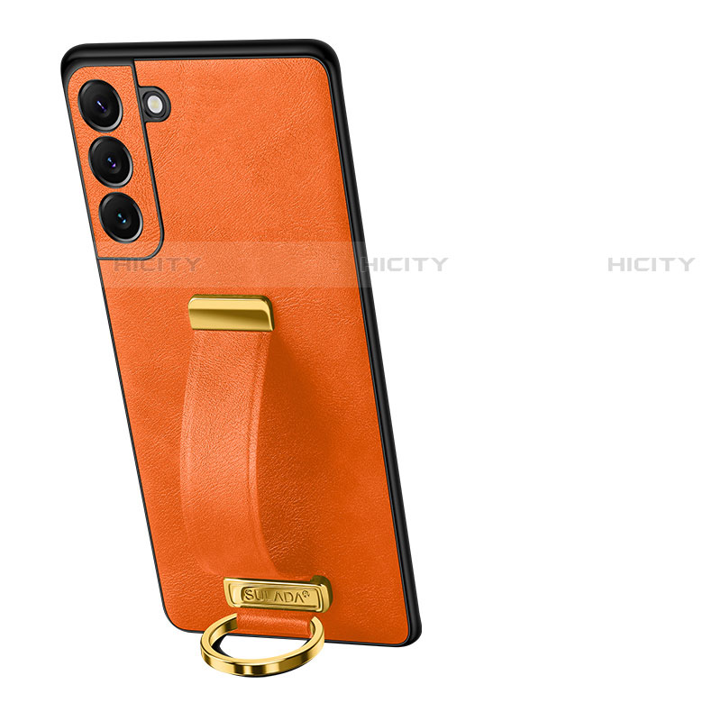 Coque Luxe Cuir Housse Etui S05 pour Samsung Galaxy S21 5G Orange Plus