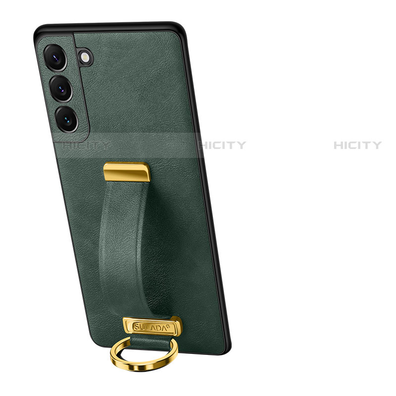 Coque Luxe Cuir Housse Etui S05 pour Samsung Galaxy S21 5G Vert Plus