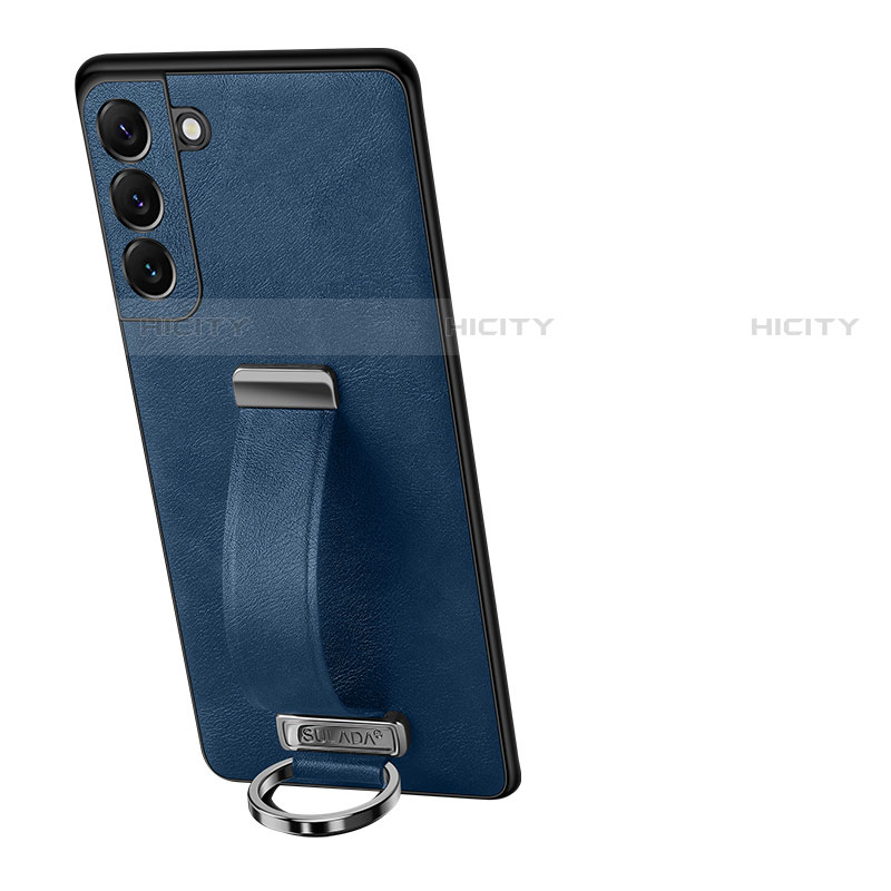 Coque Luxe Cuir Housse Etui S05 pour Samsung Galaxy S21 Plus 5G Bleu Plus