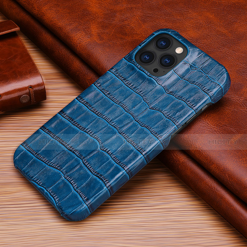 Coque Luxe Cuir Housse Etui S06 pour Apple iPhone 13 Pro Bleu Plus