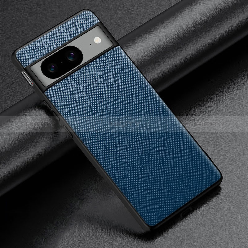 Coque Luxe Cuir Housse Etui S06 pour Google Pixel 8 5G Bleu Plus