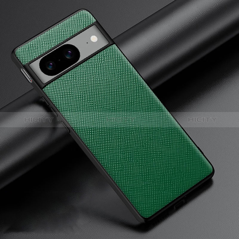 Coque Luxe Cuir Housse Etui S06 pour Google Pixel 8 5G Vert Plus