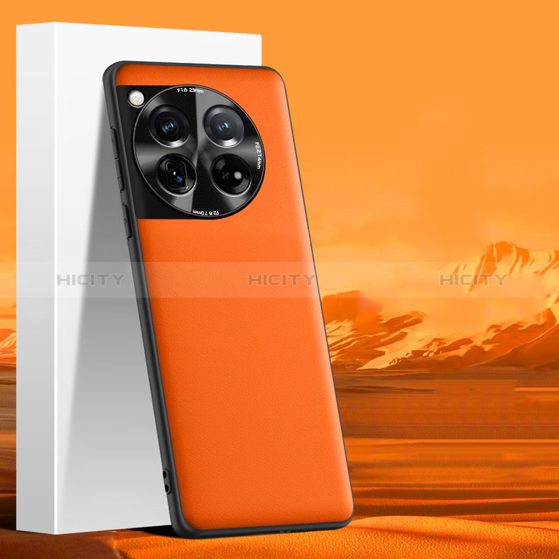 Coque Luxe Cuir Housse Etui S06 pour OnePlus 12R 5G Orange Plus