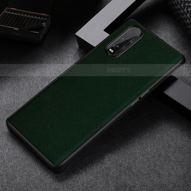 Coque Luxe Cuir Housse Etui S06 pour Oppo Find X2 Vert Plus