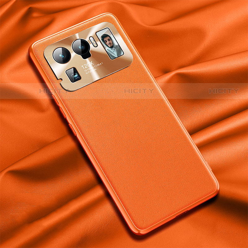 Coque Luxe Cuir Housse Etui S06 pour Xiaomi Mi 11 Ultra 5G Orange Plus