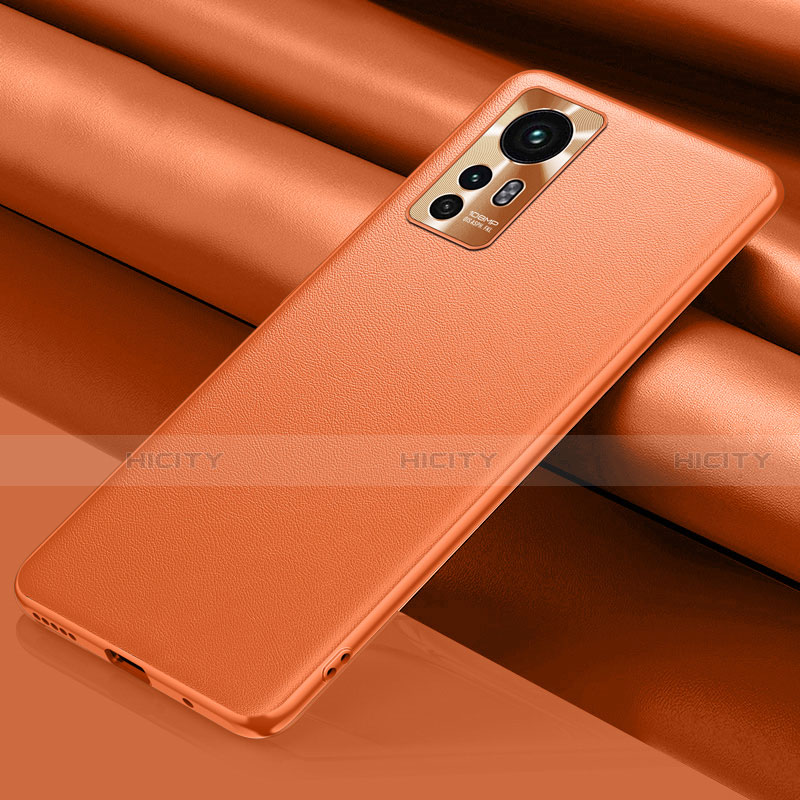 Coque Luxe Cuir Housse Etui S06 pour Xiaomi Mi 12 5G Orange Plus