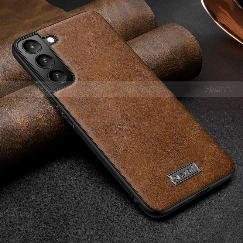 Coque Luxe Cuir Housse Etui S07 pour Samsung Galaxy S21 Plus 5G Marron Plus